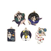 Zinc Alloy Enamel Pendants gold color plated DIY Approx Sold By Bag