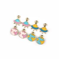 Zinc Alloy Enamel Pendants gold color plated DIY Approx Sold By Bag