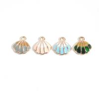 Zinc Alloy Enamel Pendants Shell gold color plated DIY Approx Sold By Bag