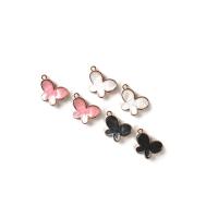 Zinc Alloy Enamel Pendants Butterfly gold color plated DIY Approx Sold By Bag