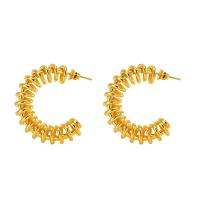 Stainless Steel Stud Earrings 304 Stainless Steel 18K gold plated fashion jewelry & for woman golden Sold By Pair