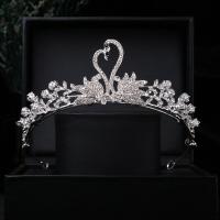 Tiaras, liga de zinco, joias de moda & para mulher & com strass, prateado, níquel, chumbo e cádmio livre, Diametro interno:Aprox 145mm, vendido por PC