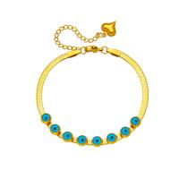 Pulseira de aço titânio, Partículas de aço, with 1.97inch extender chain, 18K banhado a ouro, joias de moda & para mulher & esmalte, dourado, 5x5mm, vendido para Aprox 6.3 inchaltura Strand