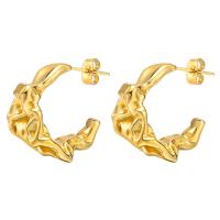 Roestvrij staal Stud Earrings, 304 roestvrij staal, mode sieraden & voor vrouw, gouden, 24mm, Verkocht door pair