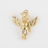 Brass Jewelry Pendants Angel gold color plated DIY nickel lead & cadmium free Sold By PC