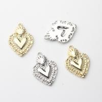 Zinc Alloy Heart Pendants plated DIY nickel lead & cadmium free Sold By Bag