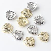 Cink ötvözet Szív Medálok, galvanizált, DIY & strasszos, több színt a választás, nikkel, ólom és kadmium mentes, 15x16mm, 100PC-k/Bag, Által értékesített Bag