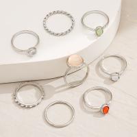 Zinc Alloy Ring Set plated 8 pieces & fashion jewelry & for woman nickel lead & cadmium free Sold By Set