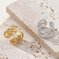 Vinger Ring in edelstaal, 304 roestvrij staal, plated, uniseks, goud, Verkocht door PC