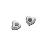 925 Sterling Silber Perlen, Herz, plattiert, DIY, Silberfarbe, 6.50x3.50x2mm, verkauft von PC