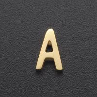 Edelstahl Brief Anhänger, 304 Edelstahl, Alphabet-Buchstabe, Buchstaben sind von A bis Z & DIY, goldfarben, 5x8x2.90mm, ca. 10PCs/Tasche, verkauft von Tasche