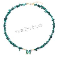 Gemstone Jewelry karoliai, Žalvarinis, su Brangakmenis, su 5cm Extender grandinės, padengtą, Bižuterijos & su Kalnų krištolas, daugiau spalvų pasirinkimas, nikelio, švino ir kadmio nemokamai, 22x17mm, Ilgis 45 cm, Pardavė PC