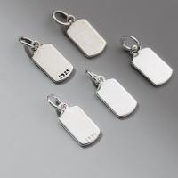 925純銀ペンダント, 92.5％純度シルバー, DIY, 無色, 13.50x7x1mm, 売り手 パソコン