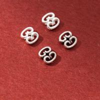 Perline in argento sterlina 925, 925 argento sterlina, DIY, nessuno, 6.50x7.50x2.30mm, Venduto da PC