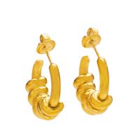 Boucle d'oreille Acier Titane, Placage, pour femme, doré, Trou:Environ 5mm, Vendu par paire