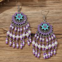 Seedbead Drop Earring, med Plastic Pearl & Jern & Zinc Alloy, mode smykker & for kvinde, Solgt af par