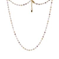 Quartz Necklace with 5cm extender chain handmade fashion jewelry & for woman multi-colored Sold Per 45 cm Strand