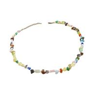 Collier de quartz, Cristal naturel, avec Acier titane & perle d'eau douce cultivée, avec 5cm chaînes de rallonge, bijoux de mode & pour femme, multicolore, Vendu par 38 cm brin