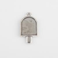 Zink legering hanger Cabochon instelling, Zinc Alloy, Ice Cream, antiek zilver plated, DIY, 11.70x22.30x2mm, Gat:Ca 1.4mm, Verkocht door Bag