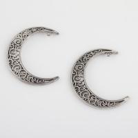 Zinc Alloy Moon Pendants antique silver color plated vintage & DIY & hollow Approx 1.2mm Sold By Bag