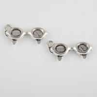 Zinc Alloy Pendants Glasses antique silver color plated vintage & DIY Approx 1.8mm Sold By Bag