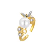 Micro zirconi spianare anelli argento, 925 sterline d'argento, with Shell Pearl, gioielli di moda & Micro spianare cubic zirconia & per la donna, assenza di nichel,piombo&cadmio, 8mm, Venduto da PC