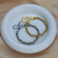 Bracelet d'acier titane, avec 1.97inch chaînes de rallonge, Plaqué or 18K, bijoux de mode & pour femme, plus de couleurs à choisir, Vendu par Environ 6.69 pouce brin