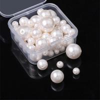 Fashion Glass Beads Round DIY white Sold By Bag