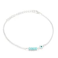 Sinc Alloy Anklet, le turquoise, plátáilte, jewelry faisin & do bhean, dathanna níos mó le haghaidh rogha, nicil, luaidhe & caidmiam saor in aisce, Fad Thart 22 cm, Díolta De réir PC