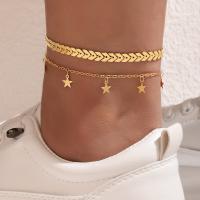 Anklet ze stopów cynku, Stop cynku, Powlekane, biżuteria moda & dla kobiety, dostępnych więcej kolorów, bez zawartości niklu, ołowiu i kadmu, długość około 22 cm, sprzedane przez PC