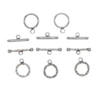 RVS Toggle sluiting, 304 roestvrij staal, silver plated, mode sieraden & DIY & verschillende stijlen voor de keuze, oorspronkelijke kleur, 50sets/Bag, Verkocht door Bag