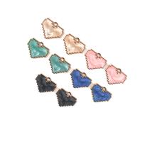 Zinc Alloy Enamel Pendants Heart gold color plated DIY Approx Sold By Bag