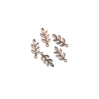 Zink Alloy Leaf Hängen, guldfärg pläterade, DIY, 10x23mm, Ca 100PC/Bag, Säljs av Bag