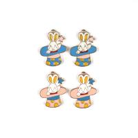 Zinc Alloy Enamel Pendants Rabbit gold color plated DIY Approx Sold By Bag