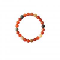 Bracelet Jewelry Agate, Babhta, jewelry faisin & unisex, dathanna measctha, 8mm, Fad Thart 18-20 cm, Díolta De réir PC