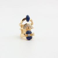 Zinklegierung Fingerring , mit Lapislazuli, Modeschmuck & für Frau & mit Strass, frei von Nickel, Blei & Kadmium, 17mm, verkauft von PC