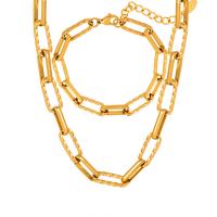 Set di gioielli , Titantium acciaio, with 1.97inch extender chain, gioielli di moda & stili diversi per la scelta & per la donna, dorato, Lunghezza Appross. 5.9 pollice, Appross. 15.75 pollice, Venduto da PC