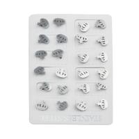 Roestvrij staal Stud Earrings, 316 Roestvrij staal, mode sieraden & voor vrouw, oorspronkelijke kleur, 10.50x10.50x12.50mm, 12paren/Lot, Verkocht door Lot