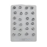 Nerezová ocel náušnice, Nerezová ocel 316, Srdce, módní šperky & pro ženy, Původní barva, 7x8.50x12.50mm, 12páry/Lot, Prodáno By Lot