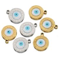 Evil Eye Pendants 304 Stainless Steel plated DIY & enamel Approx 2mm Sold By Bag