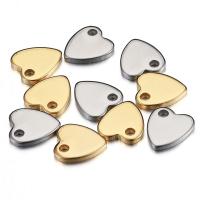 Edelstahl -Herz-Anhänger, 304 Edelstahl, plattiert, DIY, keine, 9x10x1.40mm, Bohrung:ca. 2mm, 10PCs/Tasche, verkauft von Tasche