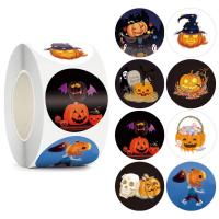 Kobber Printing Paper Sticker Paper, Runde, Udskrivning, Halloween Design & blandet mønster & du kan DIY, 38mm, 500pc'er/Spool, Solgt af Spool