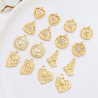 Cubic Zirconia Micro Pave Brass Pendant plated DIY & micro pave cubic zirconia golden Sold By PC