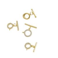 Chiusura Toggle in ottone, placcato, DIY & stili diversi per la scelta & Micro spianare cubic zirconia, nessuno, Venduto da PC