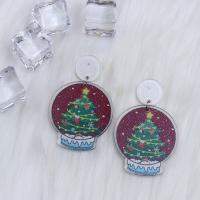 Acrylic Jewelry Earring Christmas Design & fashion jewelry & for woman Sold By Pair