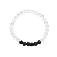 Quartz Bracelets Clear Quartz with Lava Round fashion jewelry & Unisex mixed colors 6mm Length Approx 18 cm Sold By PC