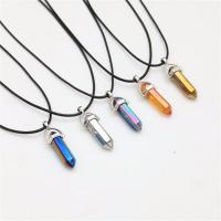 Quartz Gemstone Pendants with Zinc Alloy Bullet plated DIY Sold By PC