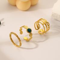 Zinklegering Ring Set, Zinc Alloy, gold plated, drie stuks & voor vrouw & glazuur, gouden, nikkel, lood en cadmium vrij, Verkocht door Stel