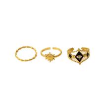 Zinc Alloy Ring Set gold color plated three pieces & fashion jewelry & for woman golden nickel lead & cadmium free Sold By Set