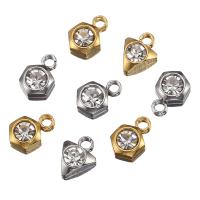 Edelstahl Schmuck Anhänger, 304 Edelstahl, plattiert, DIY & verschiedene Stile für Wahl & mit Strass, keine, Bohrung:ca. 2mm, 100PCs/Tasche, verkauft von Tasche